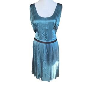 Dolce & Gabbana Teal Scoop Neck Sleeveless Midi Dress Women Size IT42, US 6, M